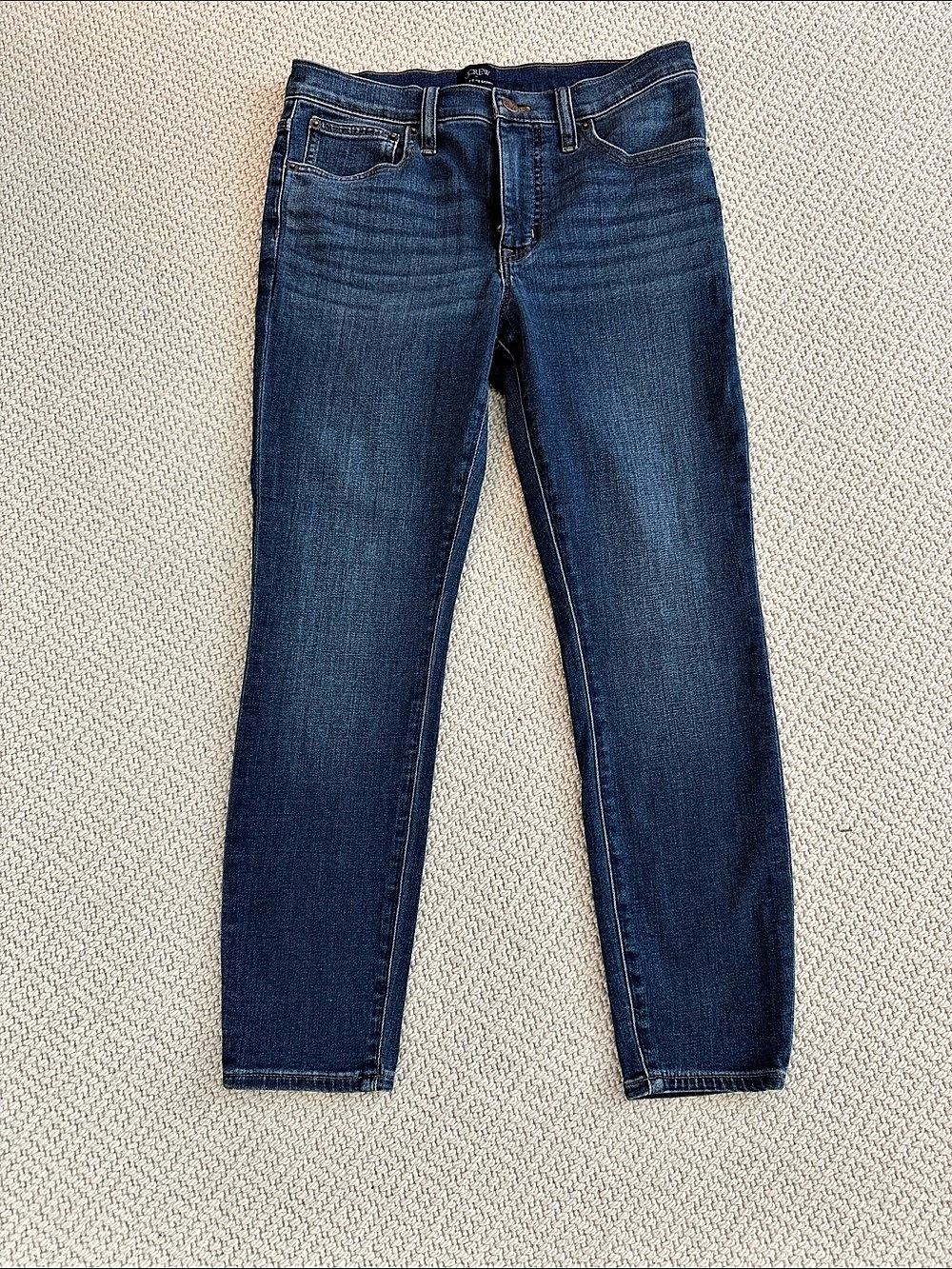 J.Crew 9" Mid-Rise Skinny Jean in Signature Stretch Blue Waist 9